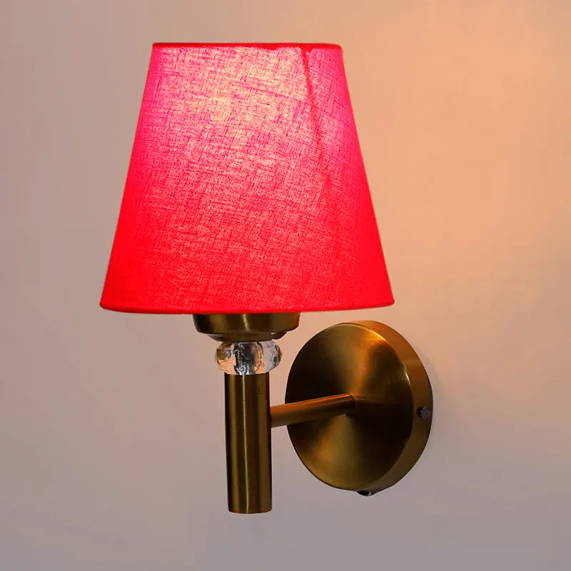 Aquilla Steel & Cotton Wall Lamp - Red media 4