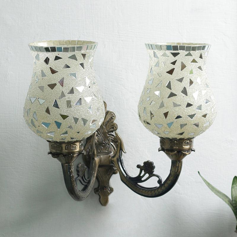 Asta Retro Mosaic Glass & Metal Wall Lamp media 3