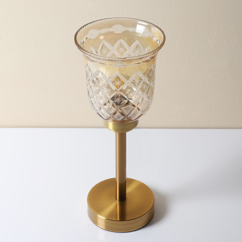 Elyra Elegant Mild Steel Table Lamp - Gold,Transparent media 5