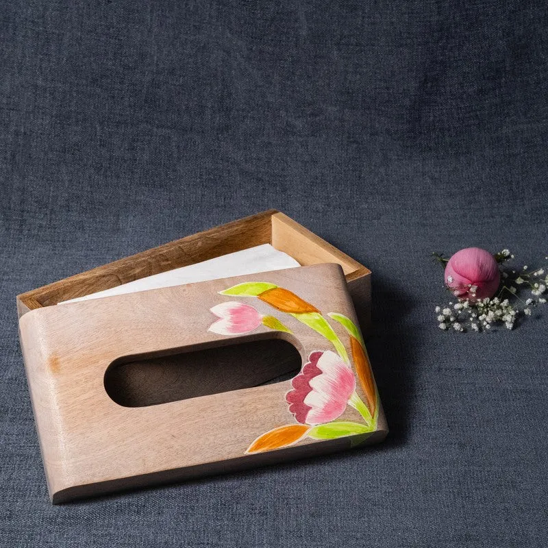 Sacred Lotus Wooden Tissue Holder media 7