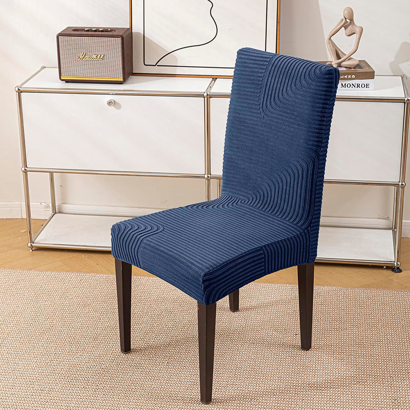 Wrapture Solid Chair Cover (Navy Blue) - Set Of Four media 3