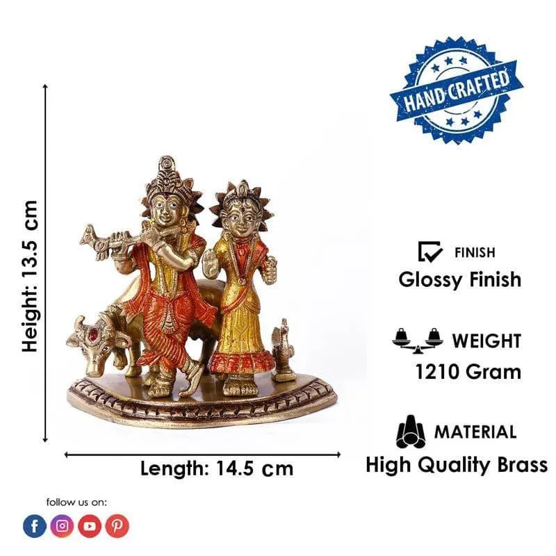 Radha Krishna Brass Idol Set media 5