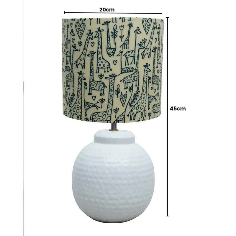 Elouera Printed Ceramic Table Lamp - Beige,White media 6