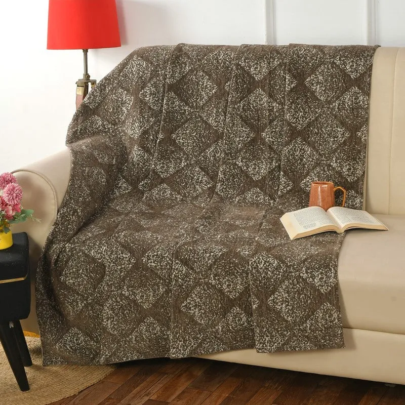 Cozelle Geometric Cotton Throws - Brown media 1