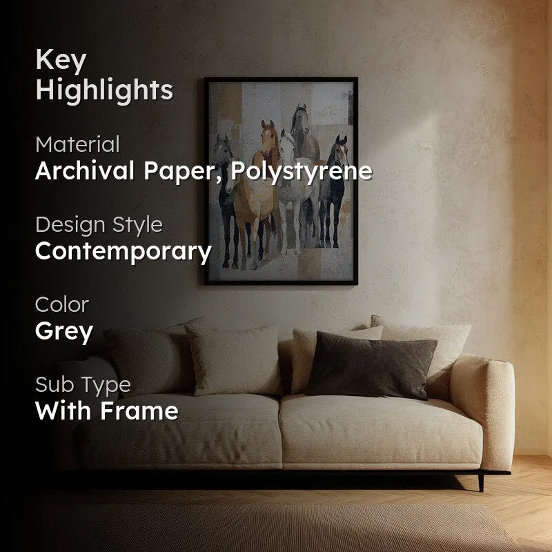 Stylized Horse Painting With Black Frame media 2