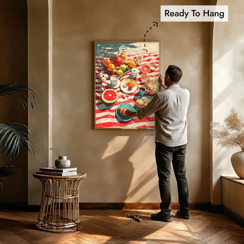 Feastora Canvas Wall Painting With Brown Frame media 8