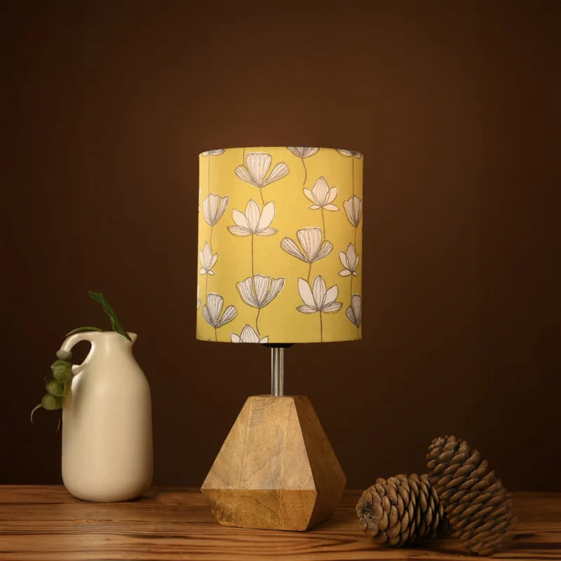 Flora Diamond Fabric Table Lamp - Yellow media 1