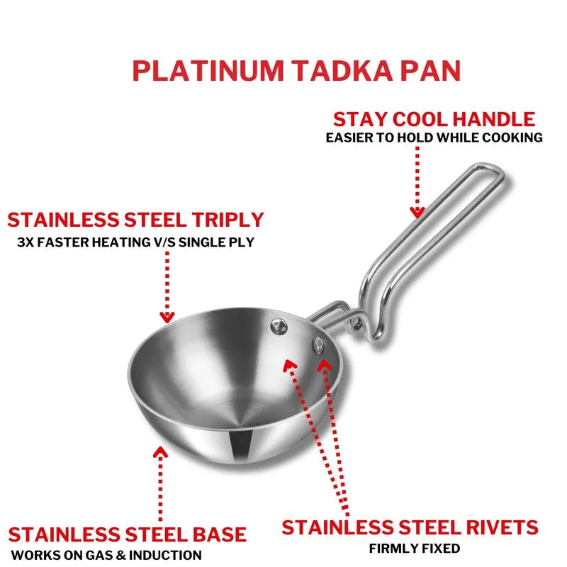 Vinod Zyora Stainless Steel Tadka Pan - 400 ML media 8
