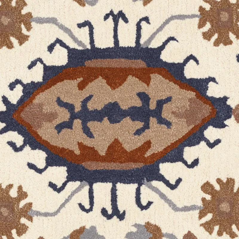Nausicaa Ethnic Wool & Nylon Carpet - Brown & Ivory media 5