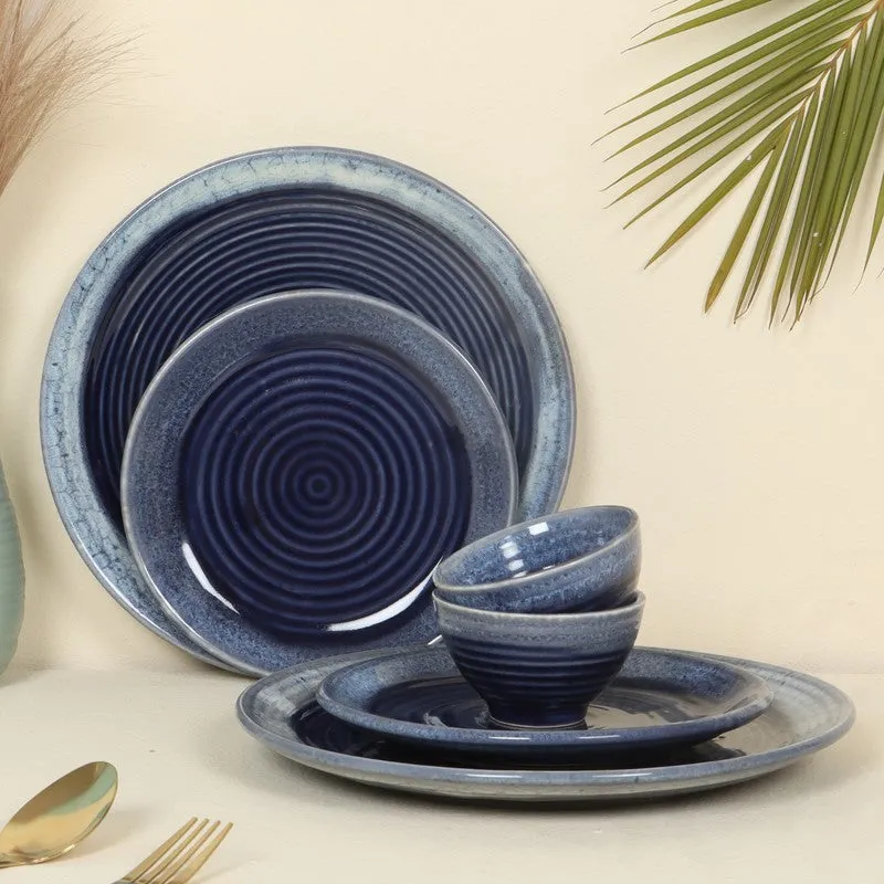 Rasoi Royale Dinner Set (Blue) - 6 Piece Set media 1