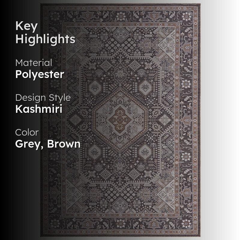Noah Ethnic Polyester Carpet - Charcoal media 2