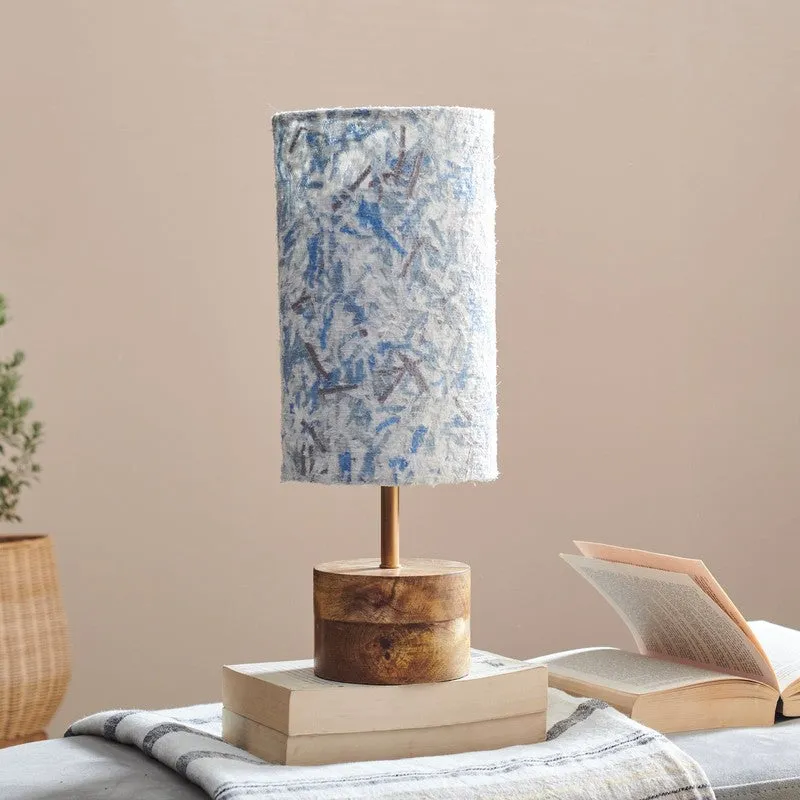 Orange Tree Flake Mango Wood Table Lamp Blue - Multicolor media 2