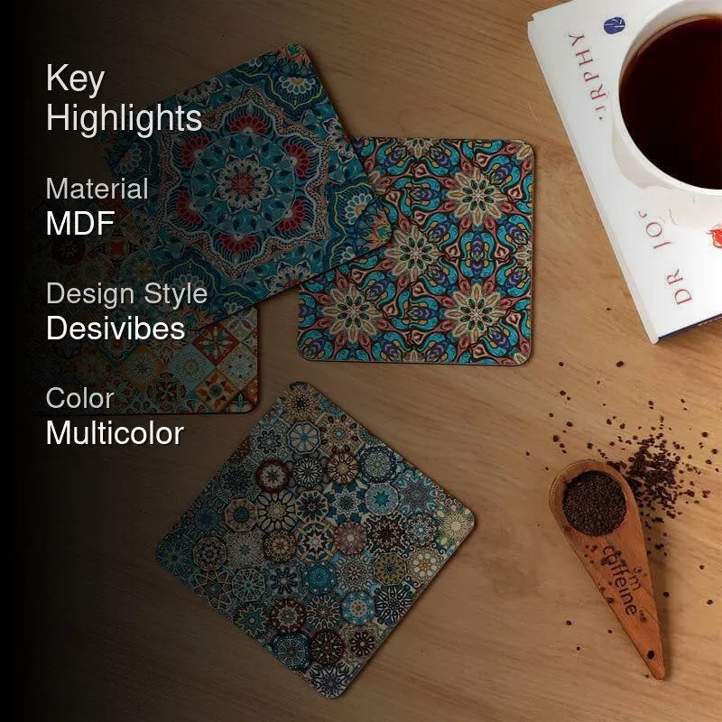 Zellij Square Coaster - Set Of Four media 2