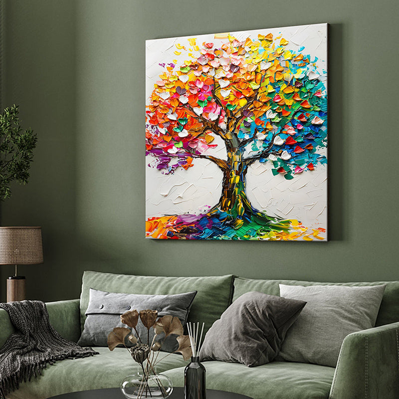 Colorful Flowering Tree Wall Painting media 4