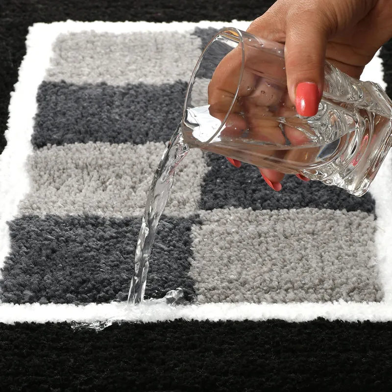Zerix Cotton Bath Mat - Black & White media 8