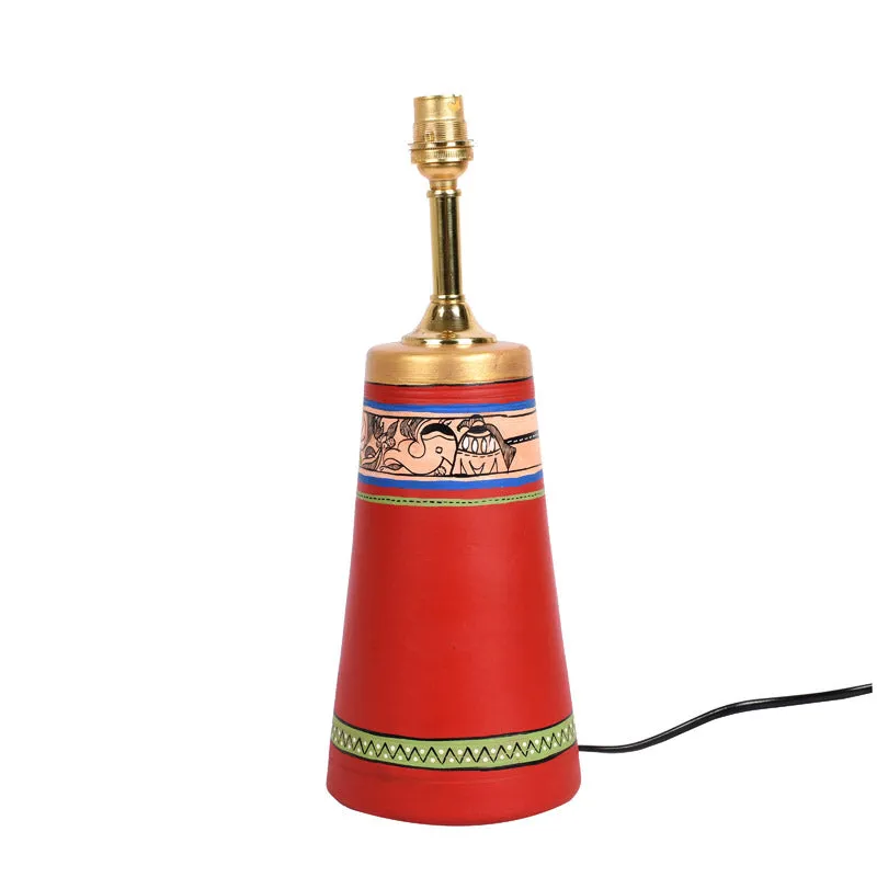 Janvi Handcrafted Terracotta Table Lamp - Multicolor media 5