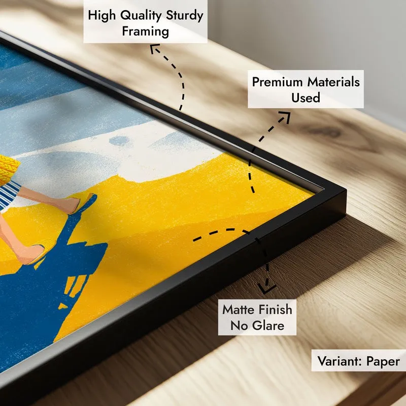 Oceanview Canvas Wall Painting - Black Frame media 6