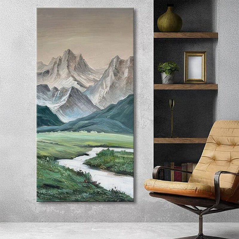Hillside Stream Poly Canvas Wall Painting
