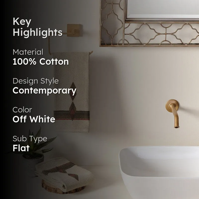 Heritage Cotton Hand Towel (Off White) - Set Of Two media 2
