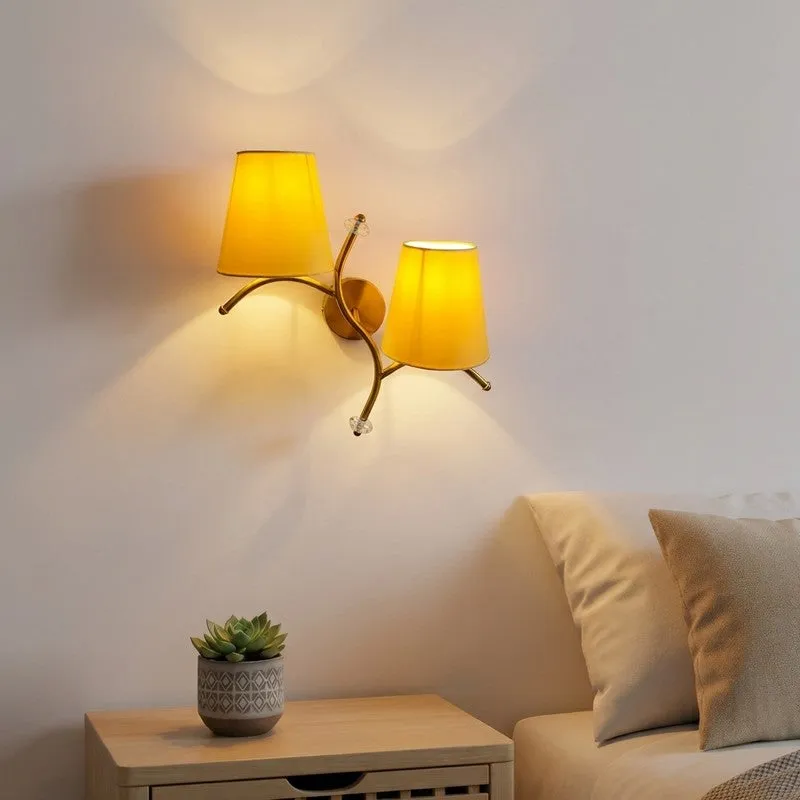 GlowStem Twin Cotton Wall Lamp - Yellow media 1
