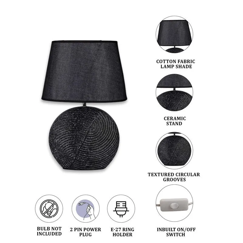 AarviDecor Arden Ceramic Table Lamp - Black media 7