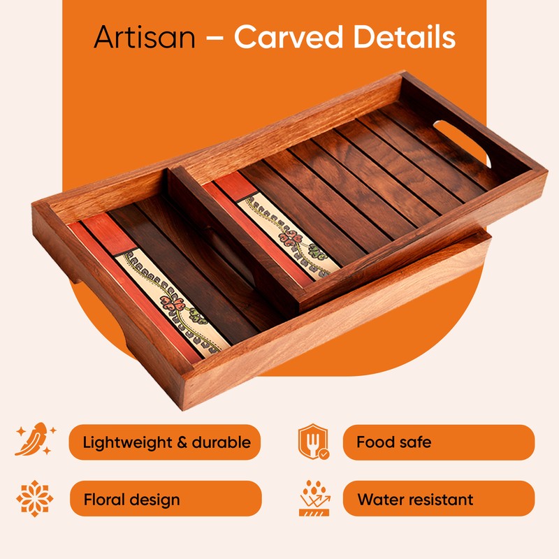Aviya Wooden Tray - Set Of Two media 9