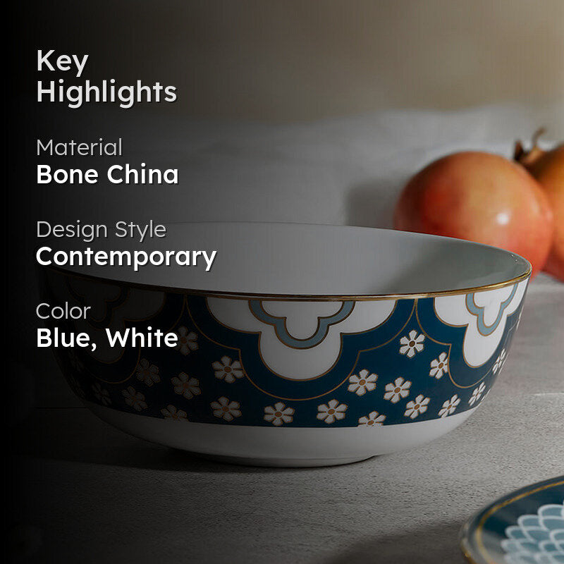 India Circus Blanche Bone China Serving Bowl - 500 mL media 2