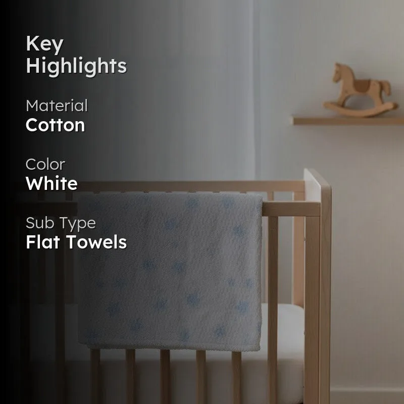 Celestial Star Print Cotton Bath Towels - White media 2