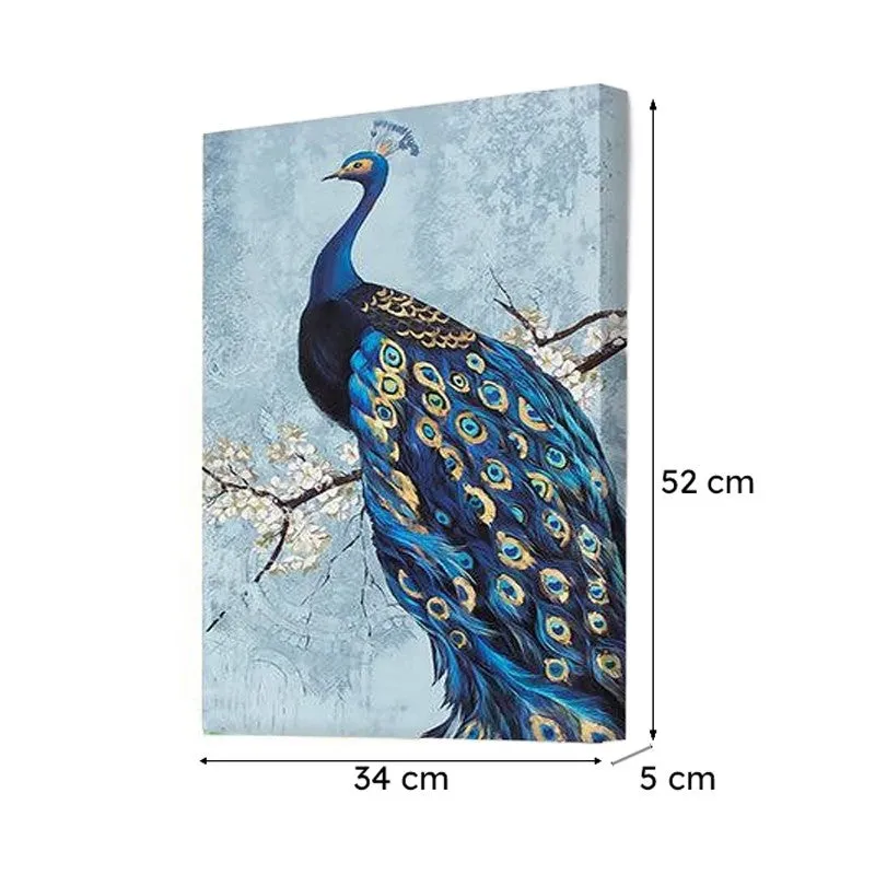 Peacock Call Canvas Wall Painting - Set Of Three media 6