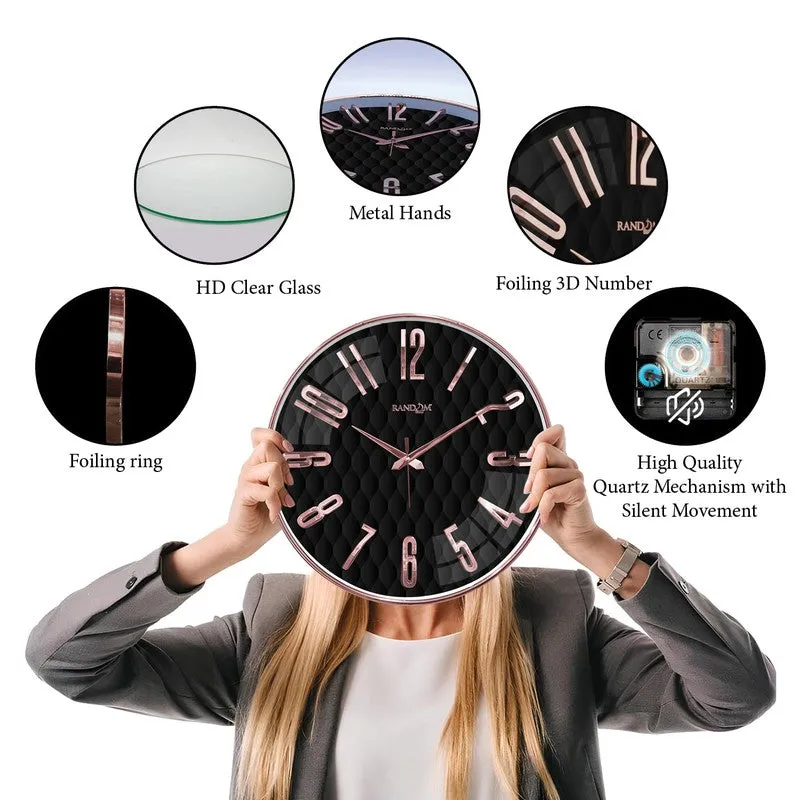 Elite Numeric Plastic Wall Clock -Rose Gold & Balck media 7