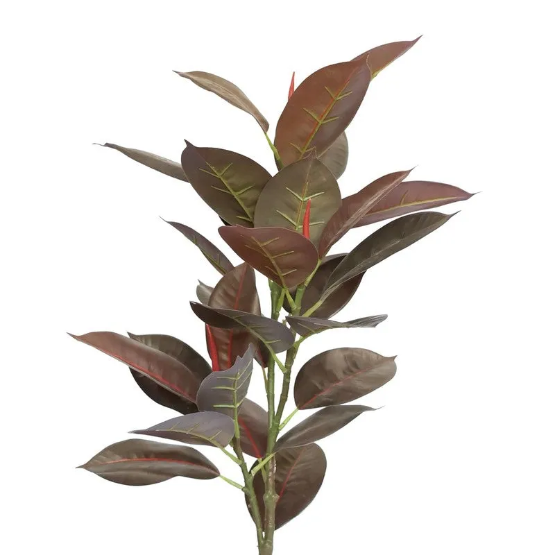 CozyFlora Artificial Rubber Plant With Black Plastic Pot - 2.5 Feet media 4