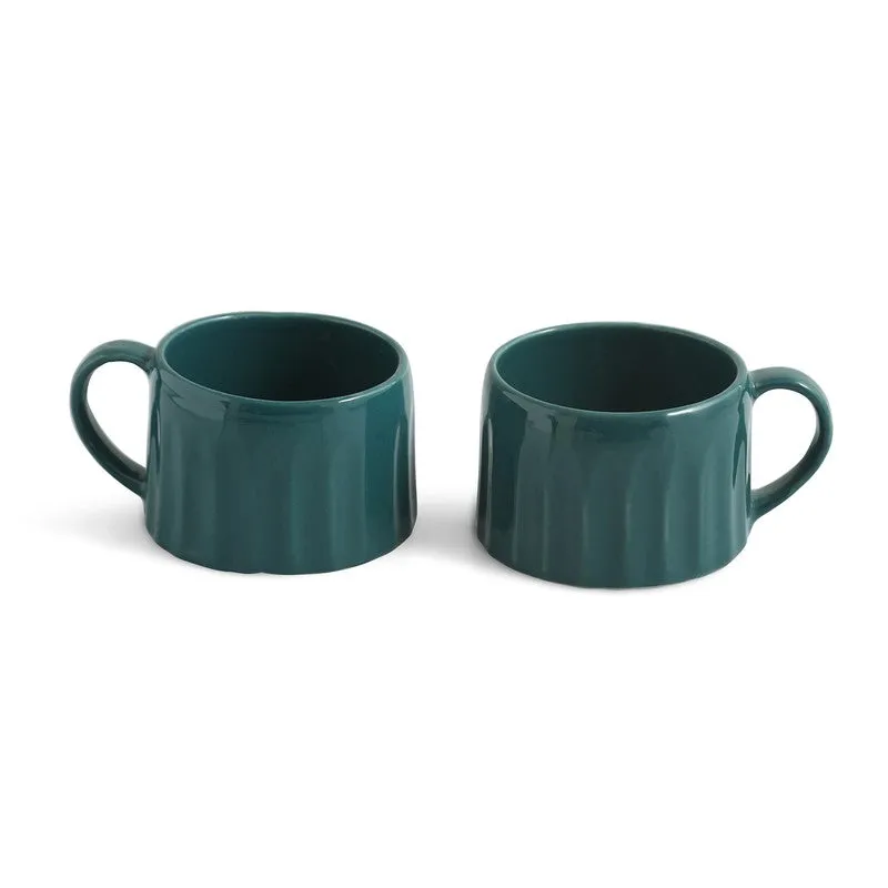 Aqua Ceramic Coffee Mug (250 mL Each) - Set Of Two media 3