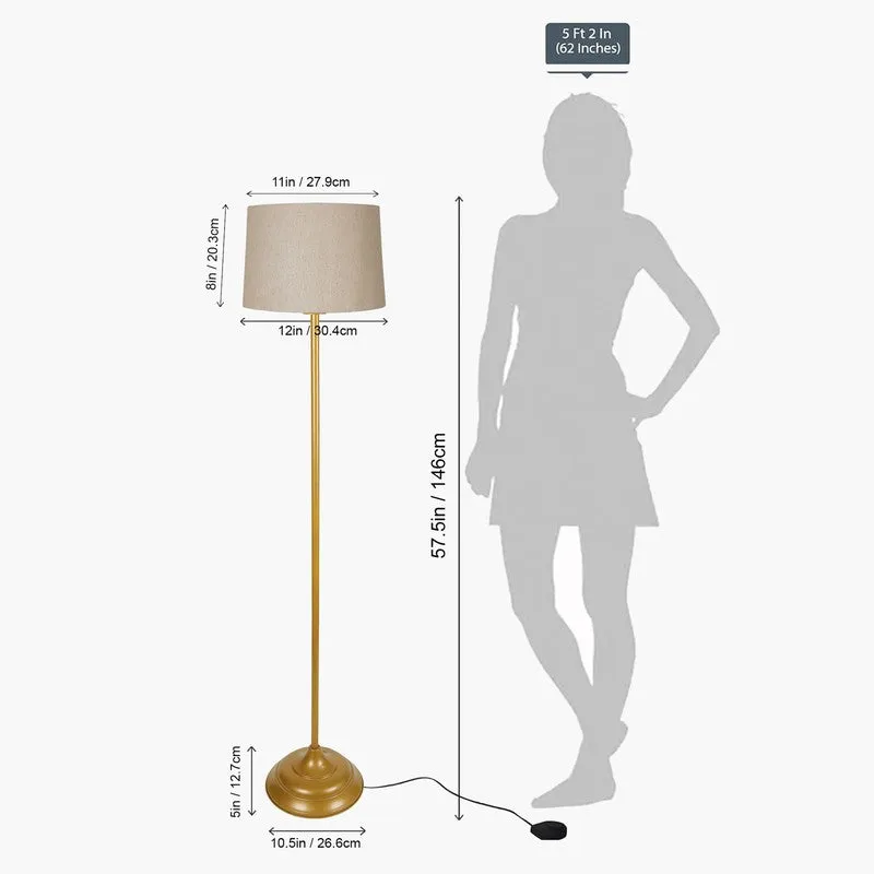 Gabriella Fabric Floor Lamp - Gold & Beige media 6