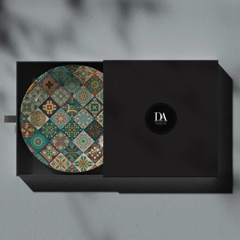 Ethnic Mandala Tiles Wall Plate - Teal media 3