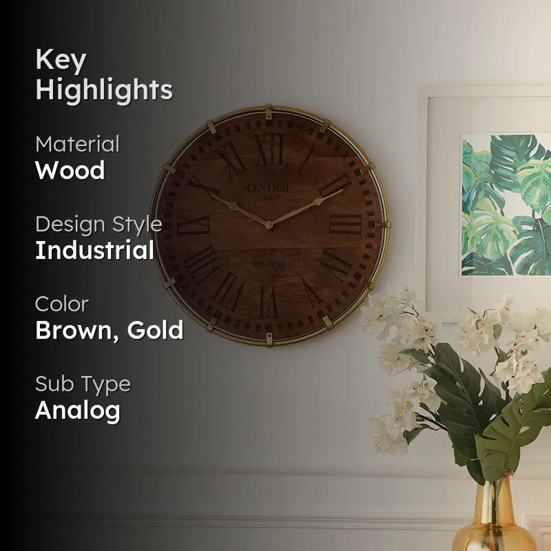 Reima Wall Clock - Brown & Gold media 2