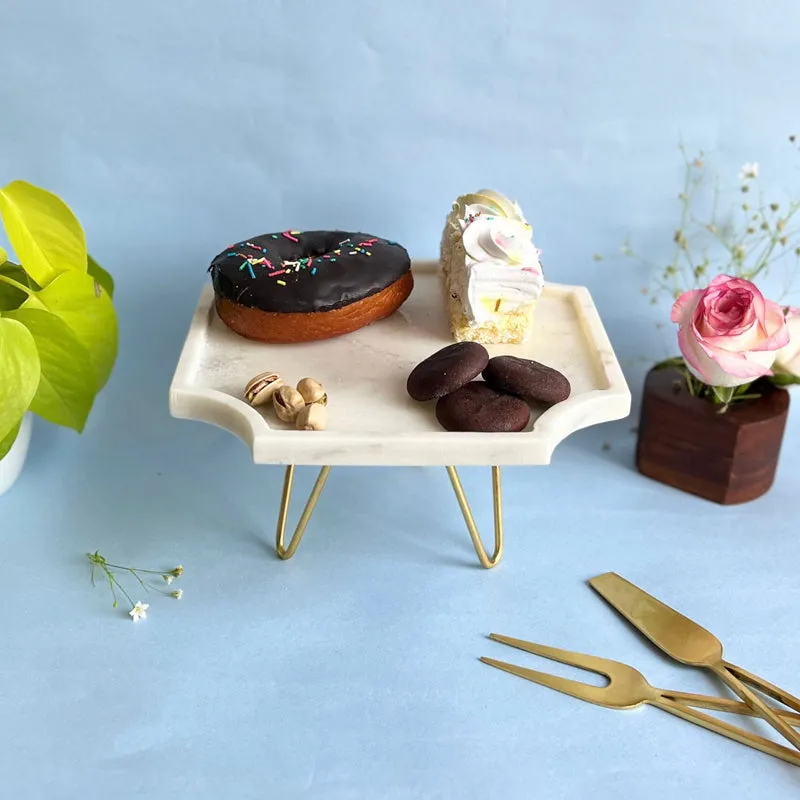 Norris Velma Handcrafted Marble Cake Stand media 3
