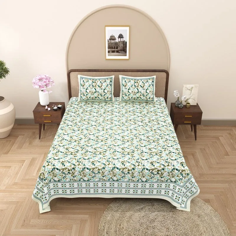 Rangix Cotton Bedsheet (Green) - 240 TC media 3