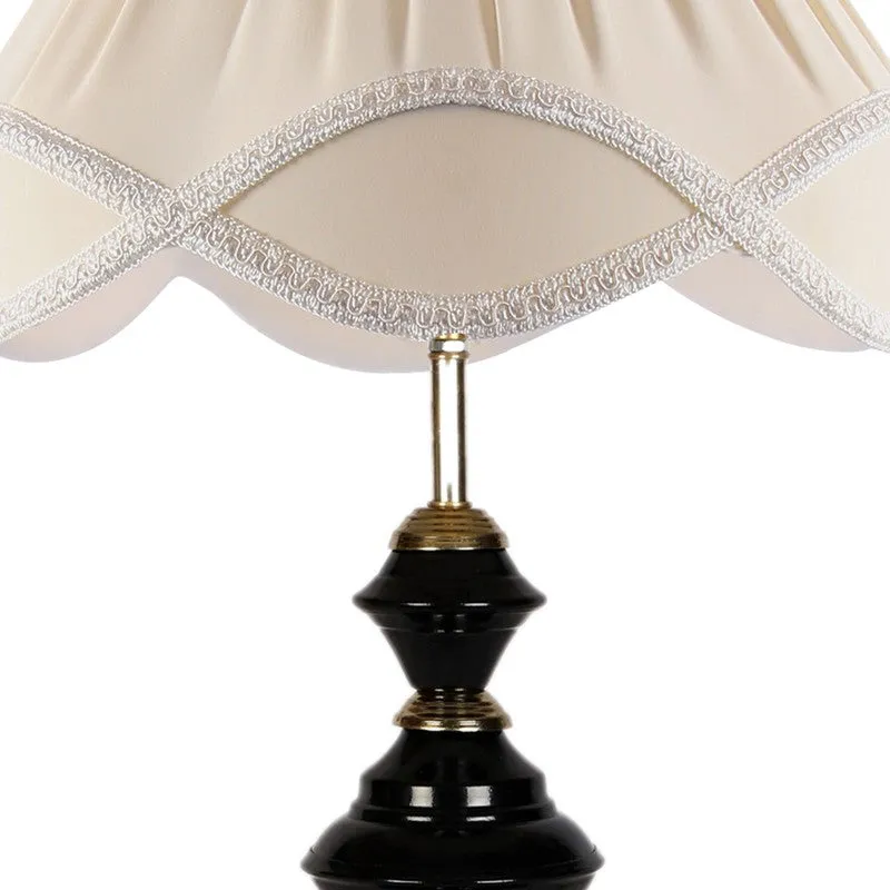Auririte Cotton Table Lamp With Iron Base - Ivory media 8