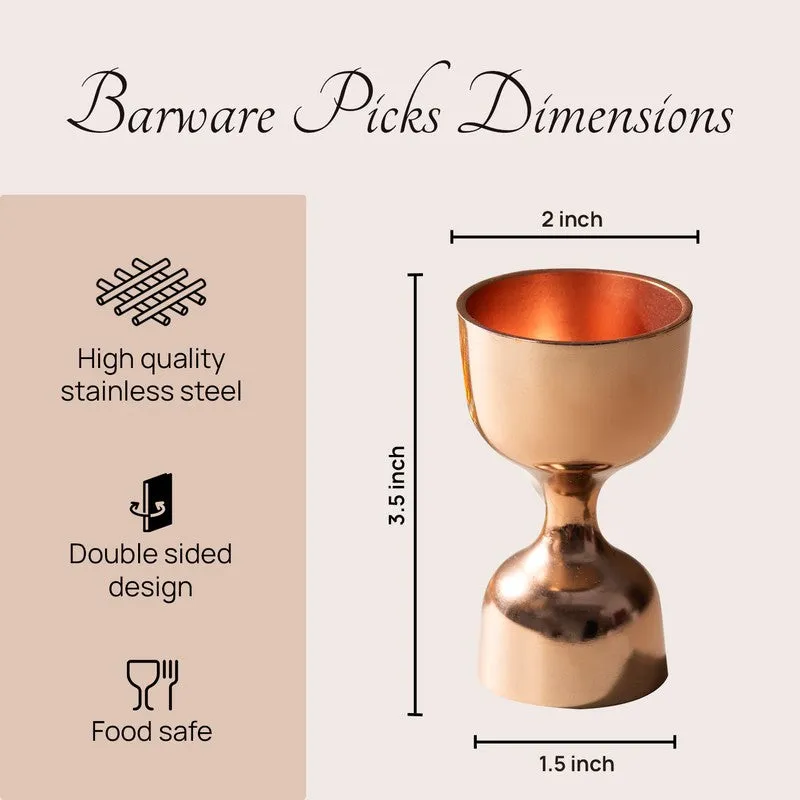 Gilded Pour Stainless Steel Jigger (Gold) - 30 ML/60 ML media 6
