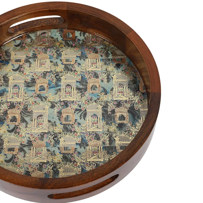 Jharokha Charm Round Wooden Serving media 5