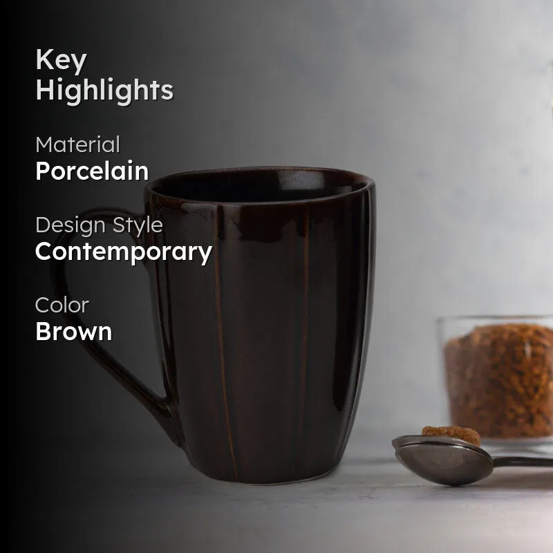 Ciro Porcelain Coffee Mug (300 mL) -Brown media 2