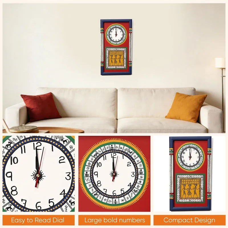 Desi Dhokra Wall Clock - Red media 7