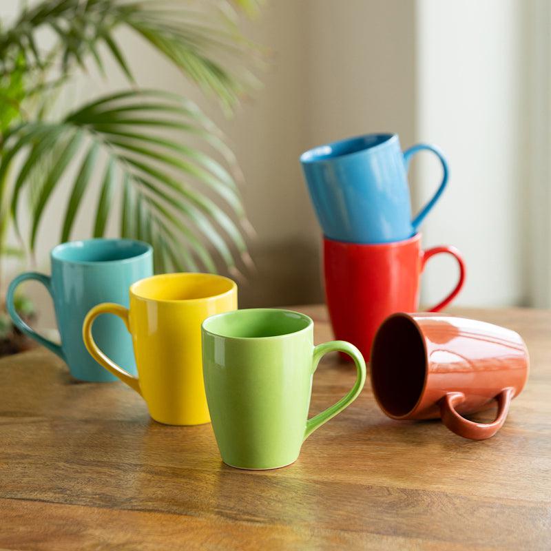 Asfar Ceramic Coffee Mug (320 mL Each) - Set of Six