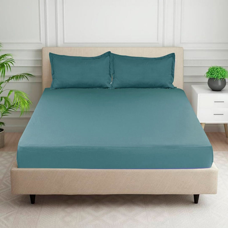 Cloud Drift Microfiber Bedsheet (Teal) - 140 GSM