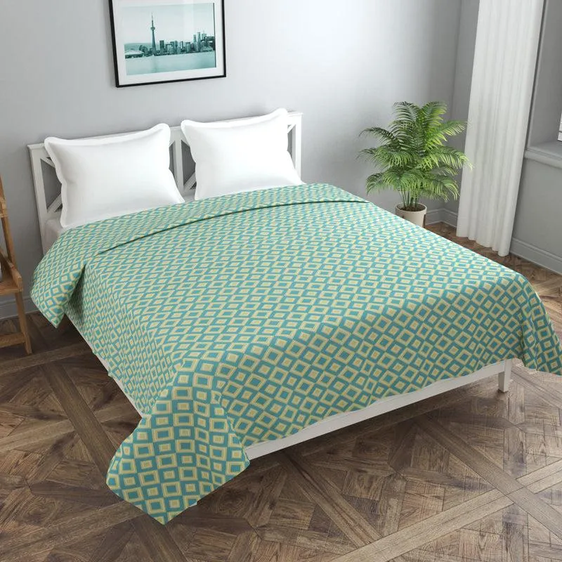 Sublime Sandstone Geometric Cotton Duvet Cover (Green) - 210 TC media 1