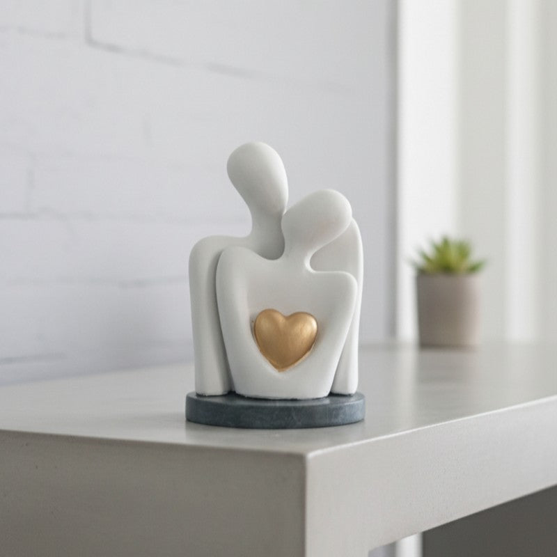 Abstract Couple Resin Showpiece - White