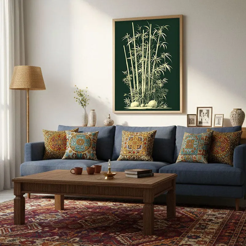 Bamboo Noir Botanical Archival Paper Wall Art - Natural Brown Frame media 3
