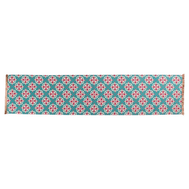 Faye Ethnic Cotton Table Runner - Blue media 3