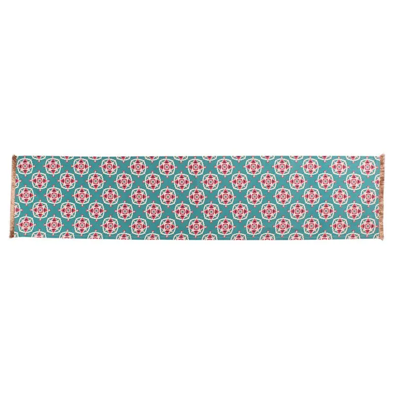 Faye Ethnic Cotton Table Runner - Blue media 3
