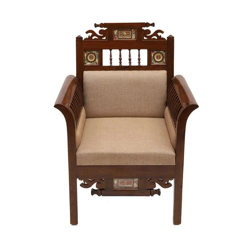 Maharaja Teak Wood Accent Chair media 3